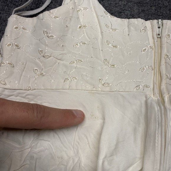 Vintage Breakin' Loose Made in USA Slip Mini Dress Womens 7/8 Off White Ivory - Picture 11 of 14